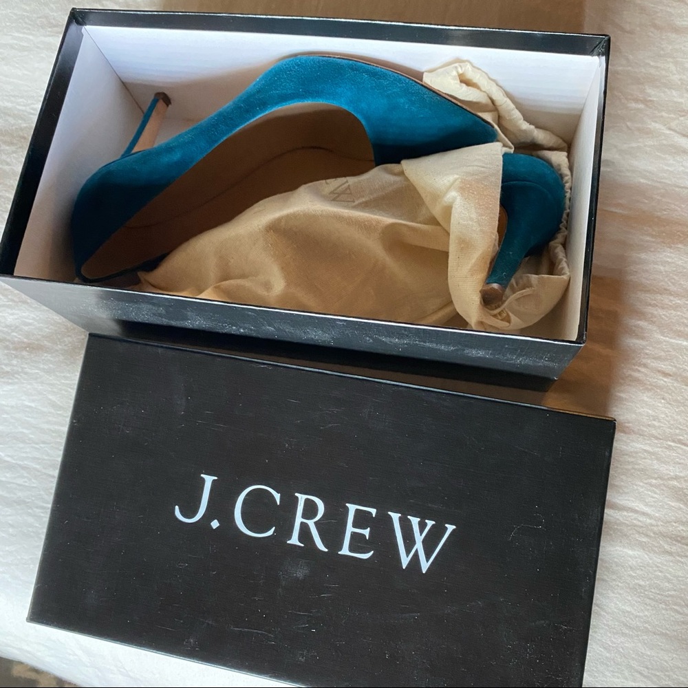J. Crew's Everly Suede Pumps - Teal 6M